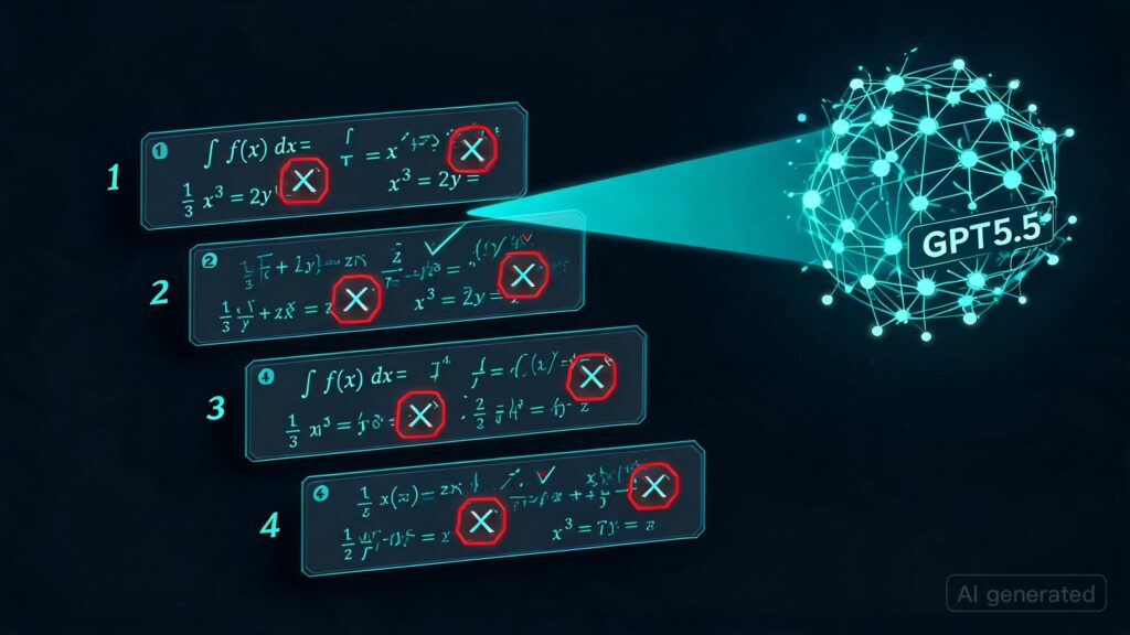 GPT-5.5 was used to flag fatal errors in FrontierMath problems