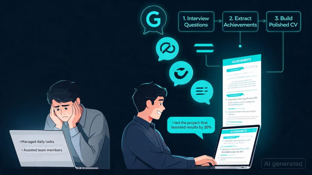 I made a ruleset to turn ChatGPT, Claude, Gemini into a CV writer that interviews you