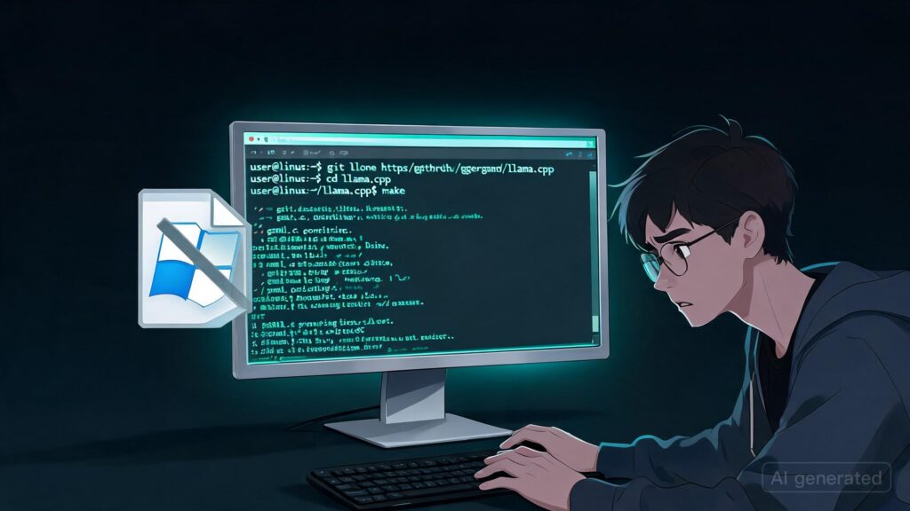 New Linux user, need help compiling llamacpp