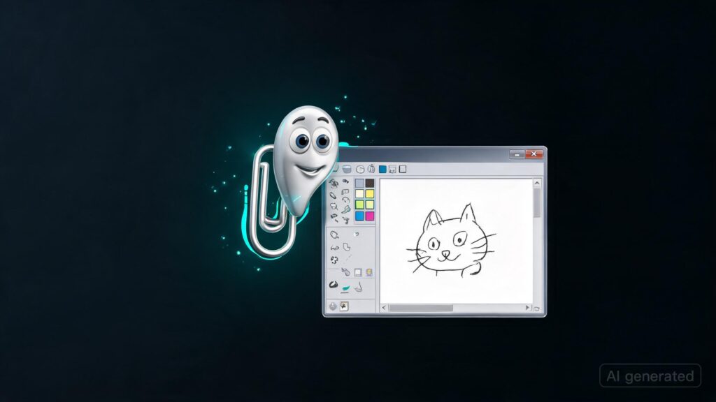 Someone rebuilt Clippy using AI and I used it to draw on MS Paint