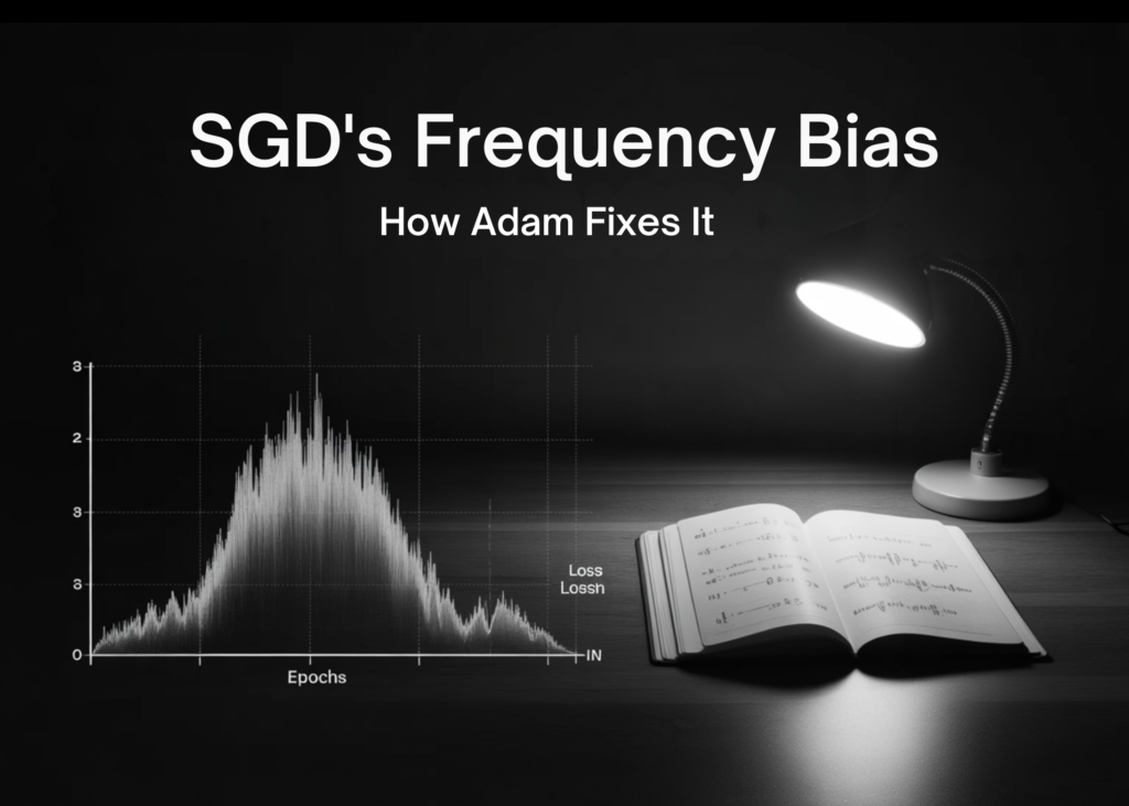 Stochastic Gradient Descent (SGD’s) Frequency Bias and How Adam Fixes It
