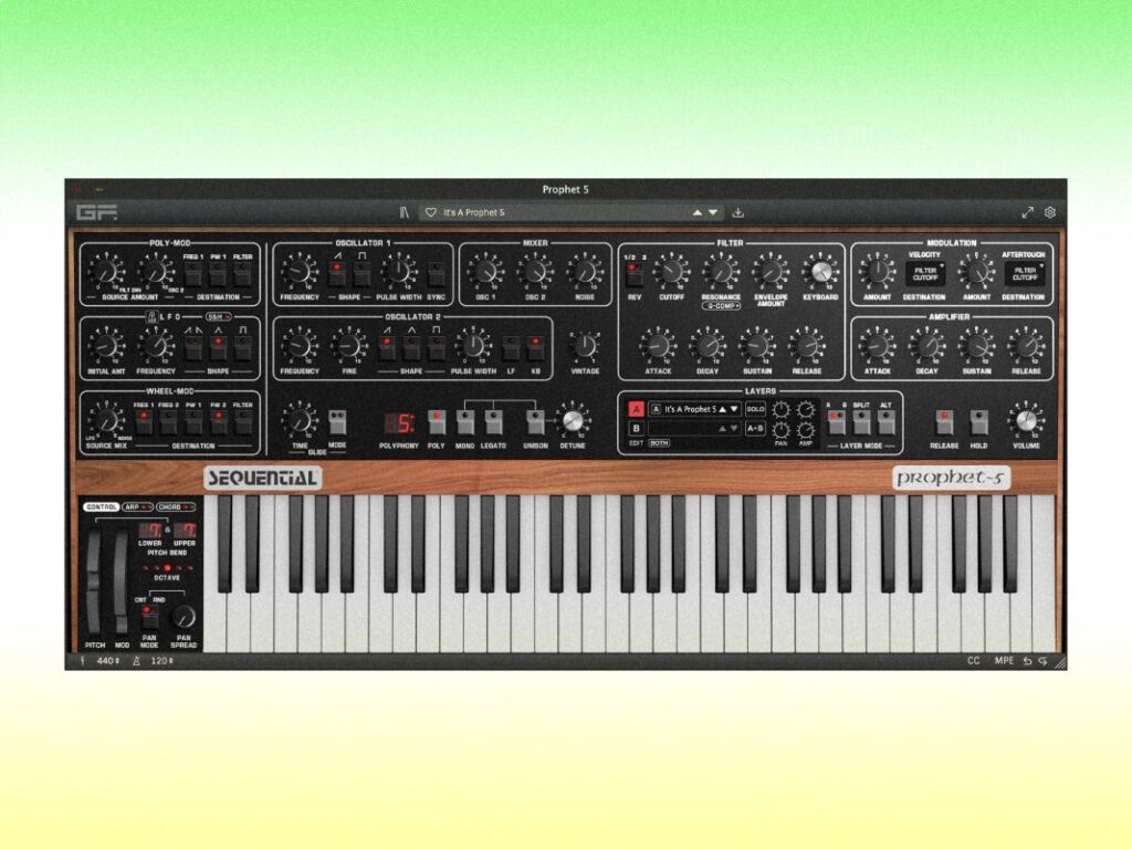GForce launches official Prophet~5 plugin with original hardware functionality and classic factory presets