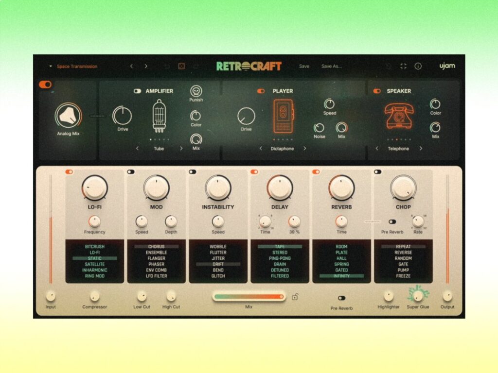 Need more character in your tracks? UJAM’s new Retrocraft plugin packs an entire vintage effects chain into one window