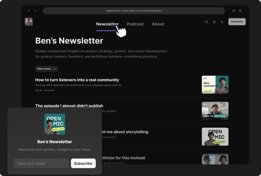 Podcasting platform Riverside enters the newsletter publishing game