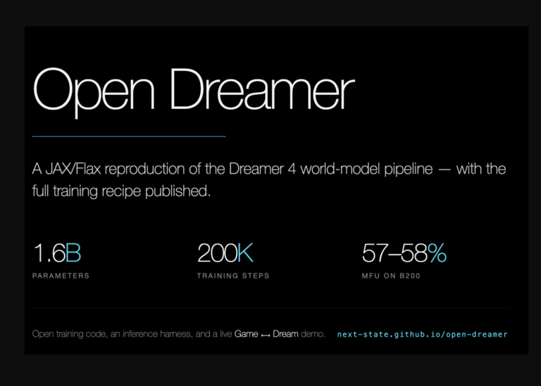 Meet Open Dreamer: A JAX/Flax Reproduction of the Dreamer 4 World Model Pipeline, With the Full Training Recipe Published