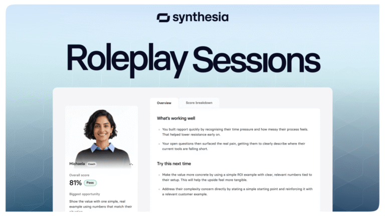 Synthesia’s AI training platform is moving beyond videos into live coaching