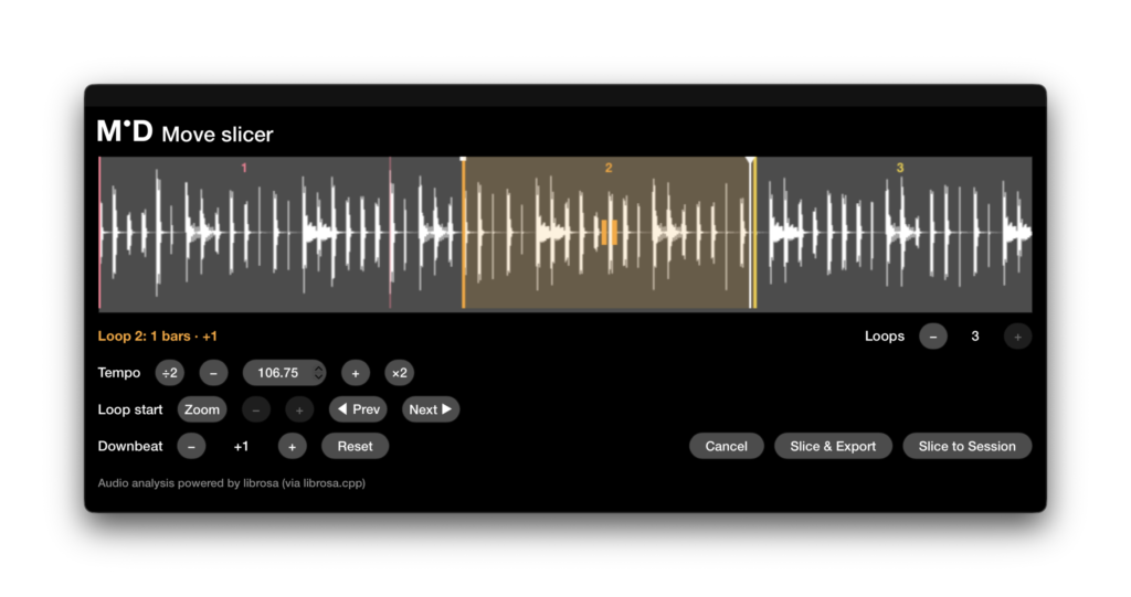 This free Ableton Extension slices up chunks of audio for Move, Live