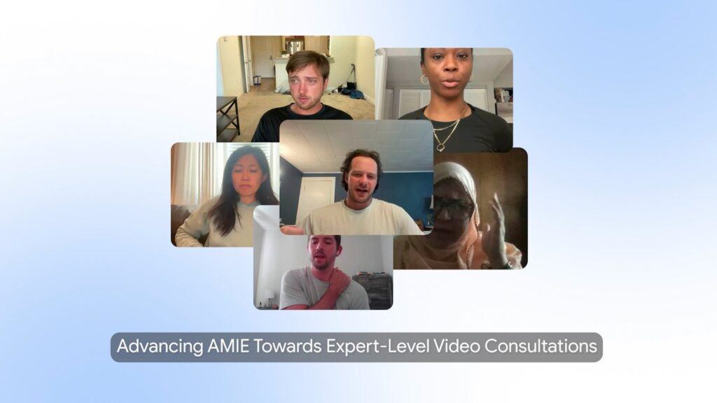 AMIE, our research medical AI system, demonstrates real-time clinical video consultation capabilities in a first-of-its-kind study.