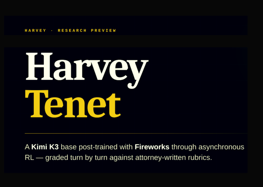 Harvey Introduces Harvey Tenet: A Kimi K3 Base Post-Trained with Fireworks for Long-Horizon Legal Agent Work