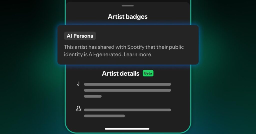 Spotify says it won’t recommend music from ‘AI Personas’