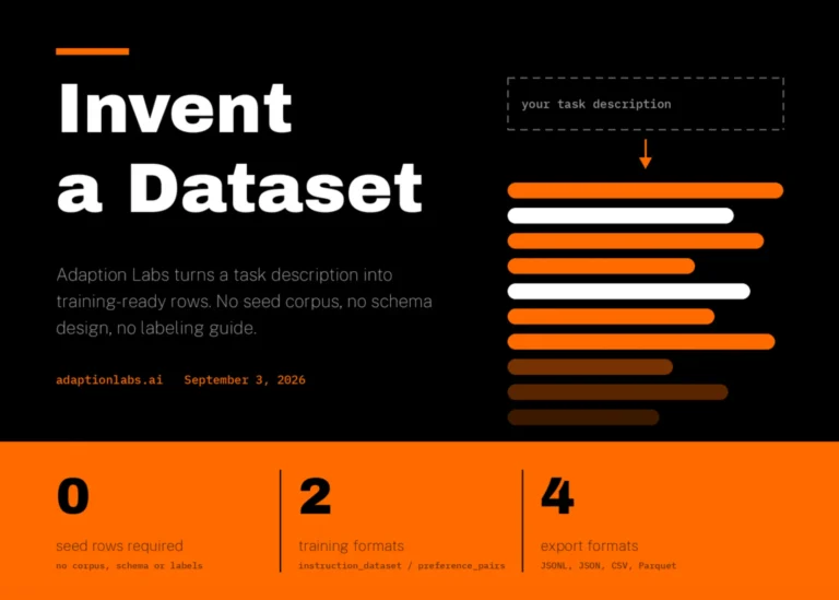 Adaption Labs Introduces ‘Invent a Dataset’: Training Data Generated From a Task Description, Not a Seed Corpus