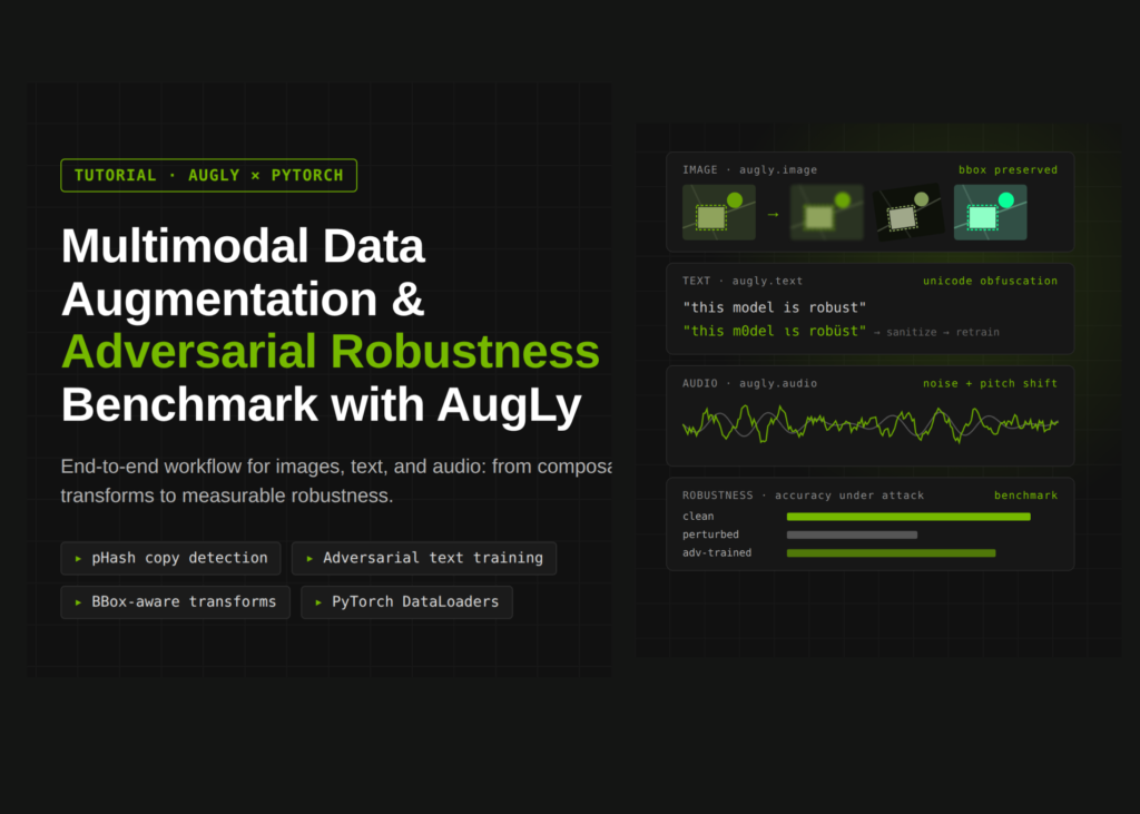 End-to-End Multimodal Data Augmentation and Adversarial Robustness Benchmark with AugLy for Images, Text, Audio, and PyTorch