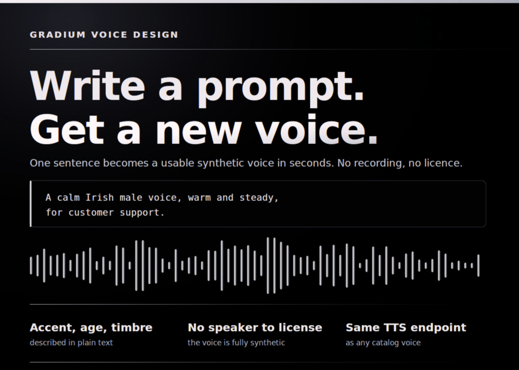 Gradium Launches Voice Design: Write a Prompt, Get a Brand New Synthetic Voice in Seconds