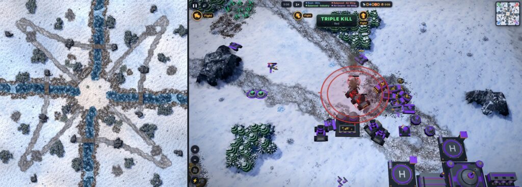 battledrones v14: Compass Rose, a four player map